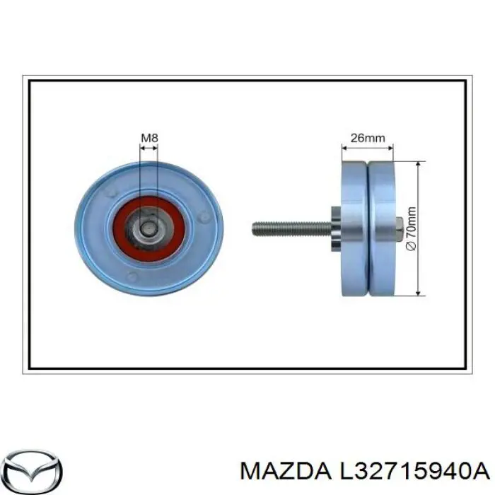L32715940A Mazda polea inversión / guía, correa poli v