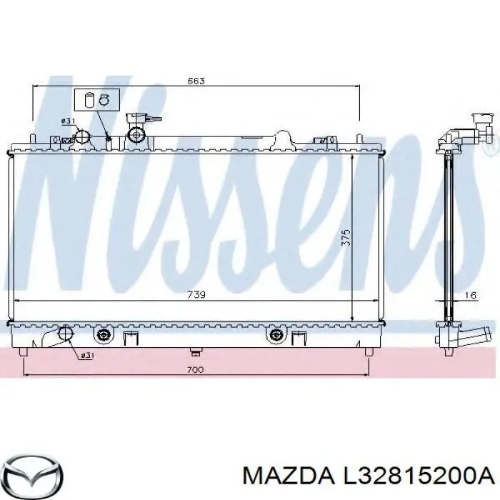 L32815200A Mazda radiador