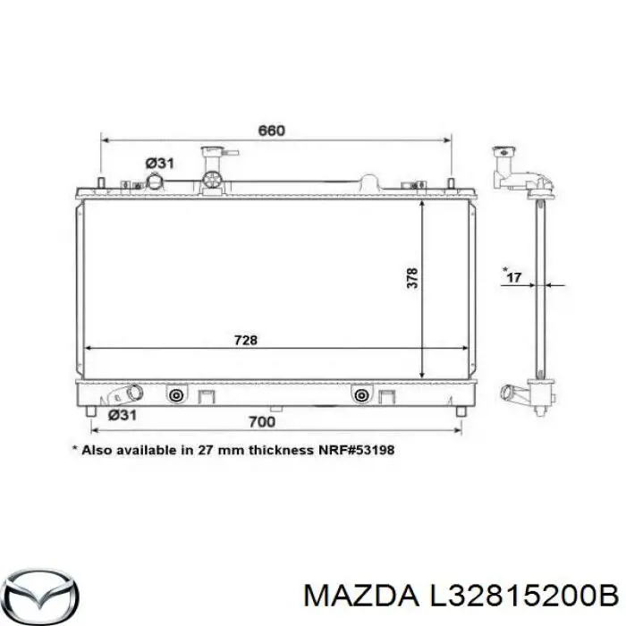 L32815200B Mazda radiador