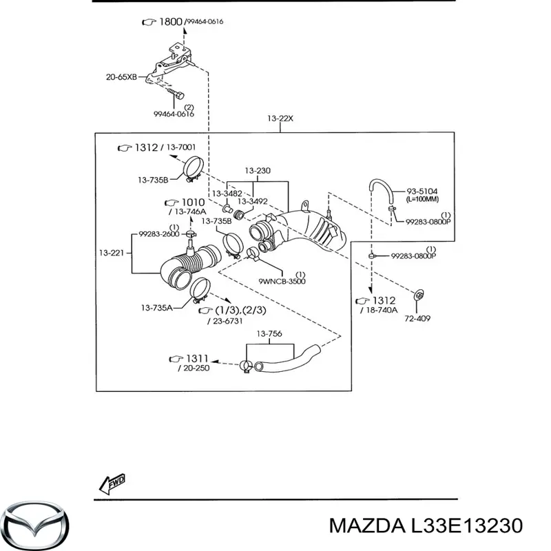 Tubo flexible de aspiración, filtro de aire (entrada) para Mazda CX-7 (ER)