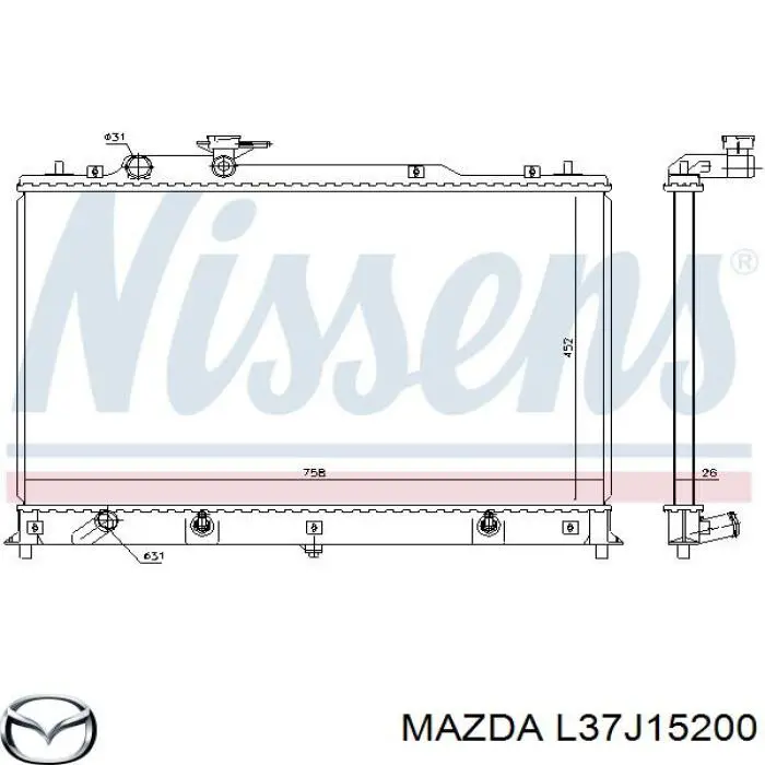 Comprar L37J15200 Mazda Radiador de auto