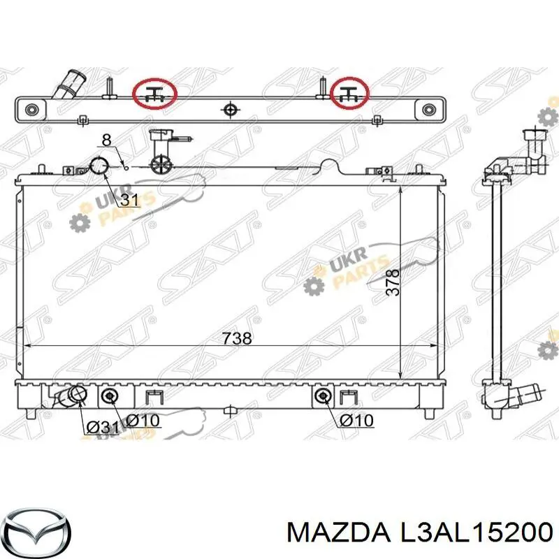 L3AL15200 Mazda Refrigeración del motor