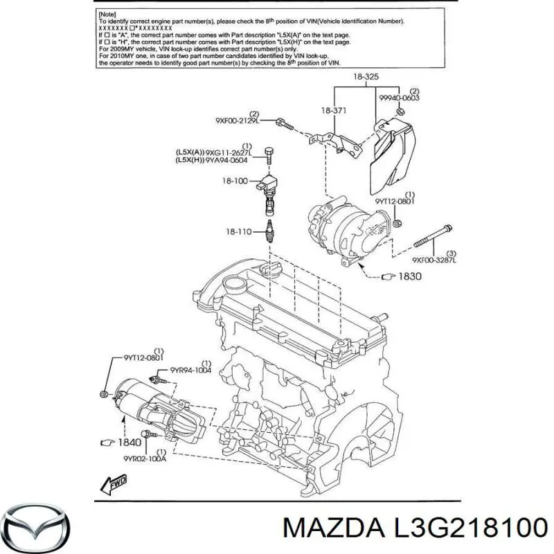 L3G218100 Mazda bobina