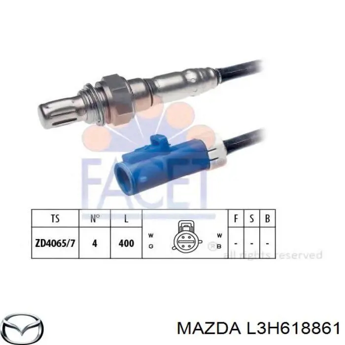 L3H6-18-861 Mazda sonda lambda sensor de oxigeno post catalizador