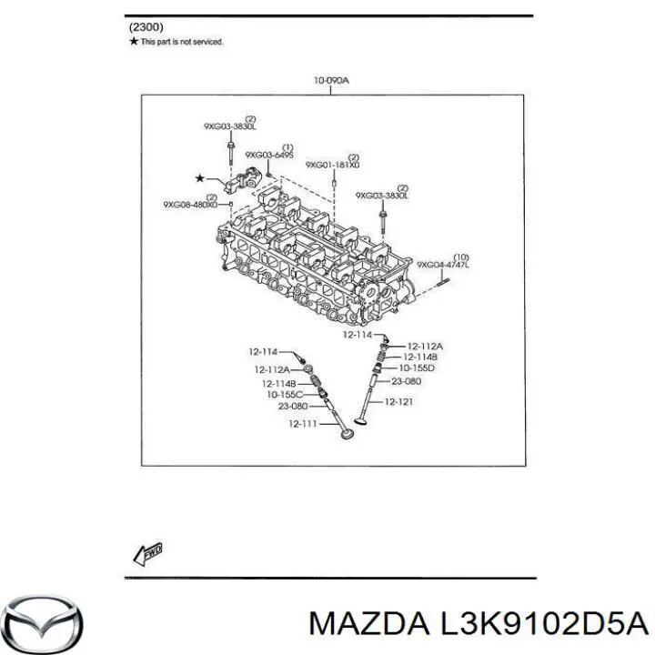 L3K9102D5A Mazda junta, tapa de culata de cilindro, anillo de junta