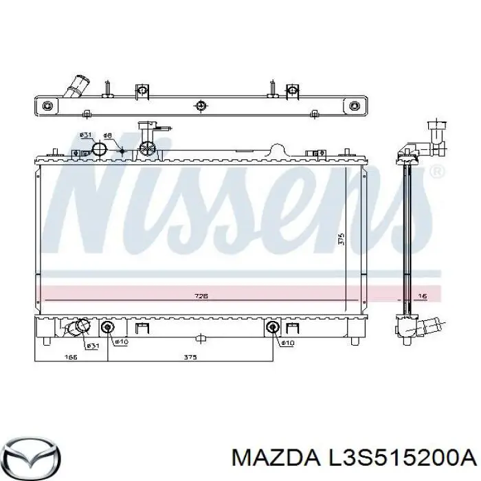 L3S515200A Mazda Refrigeración del motor
