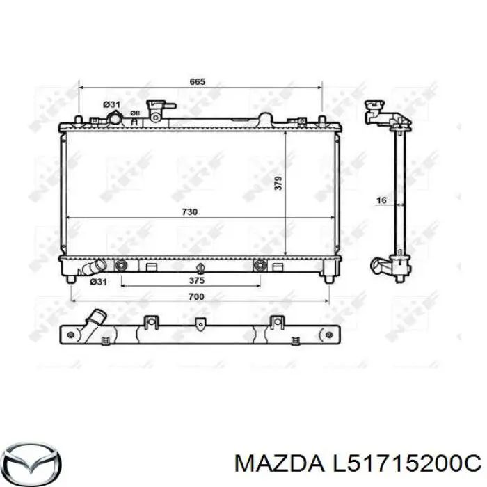 Água radiador Mazda L51715200C precio, desde 129,32 EUR