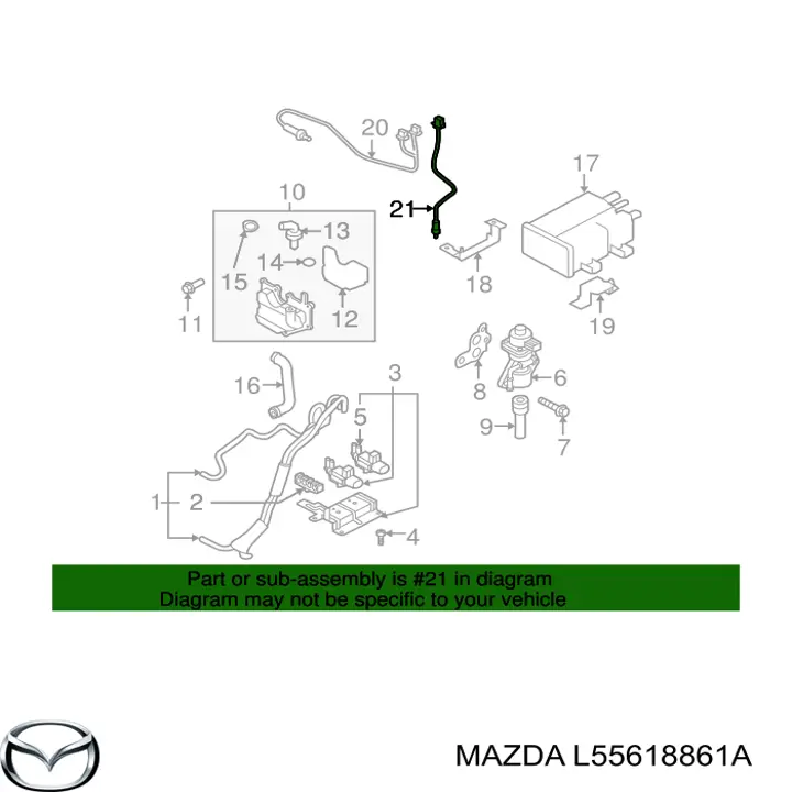 L55618861A Mazda sonda lambda sensor de oxigeno post catalizador