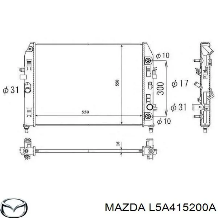 L5A415200A Mazda radiador refrigeración del motor