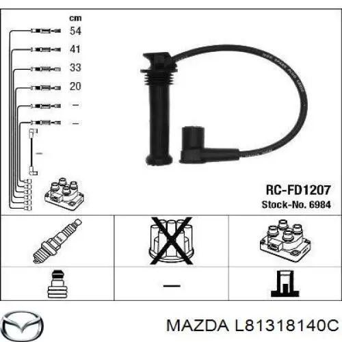 L81318140C Mazda juego de cables de encendido
