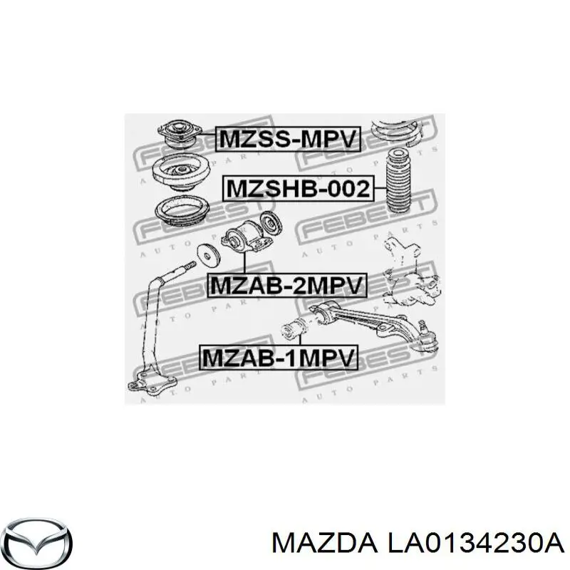 LA0134230A Mazda silentblock extensiones de brazos inferiores delanteros
