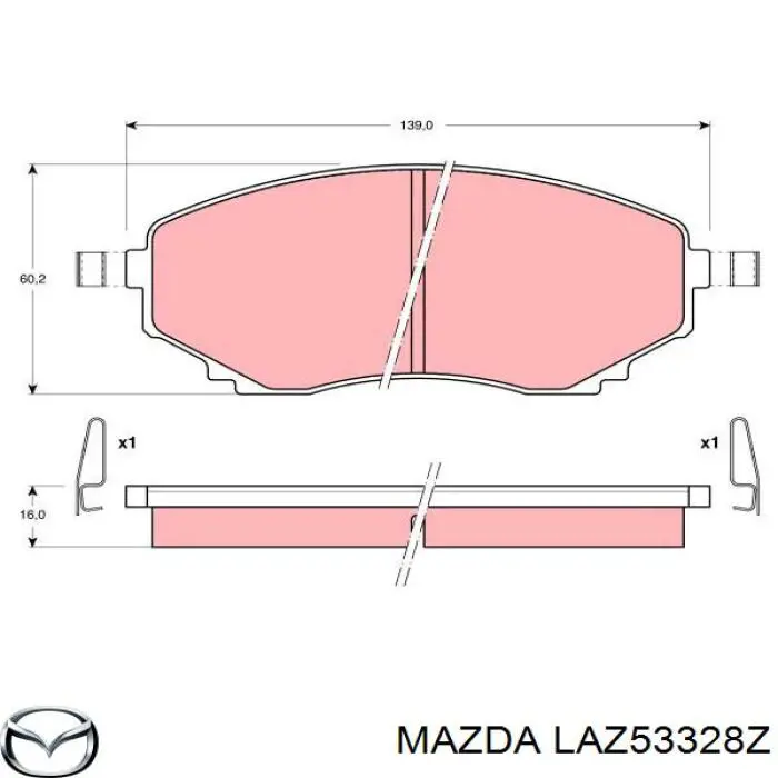 LAZ53328Z Mazda pastillas de freno delanteras