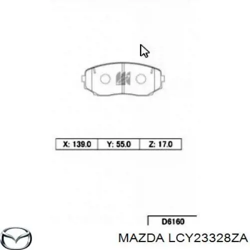 Pastillas freno delanteras Mazda LCY23328ZA precio, desde 24,53 EUR