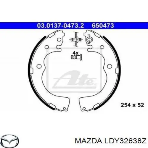 LDY32638Z Mazda zapatas de frenos de tambor traseras