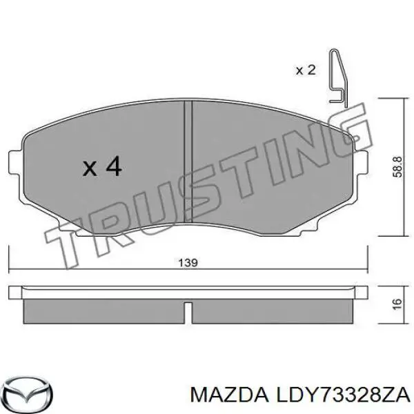 LDY73328ZA Mazda pastillas de freno delanteras