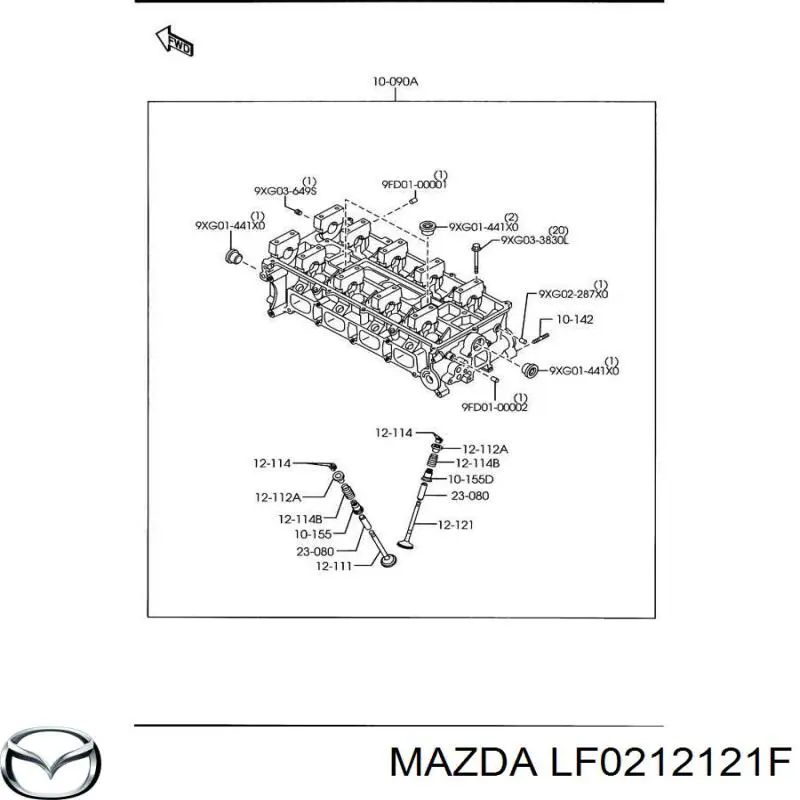 LF0212121 Mazda válvula de escape