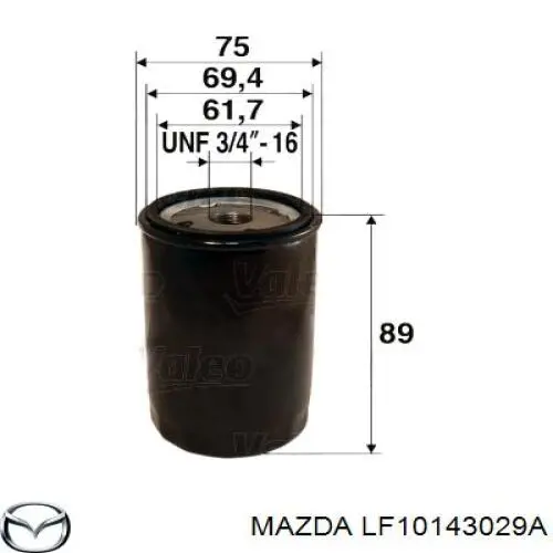 LF10143029A Mazda filtro de aceite