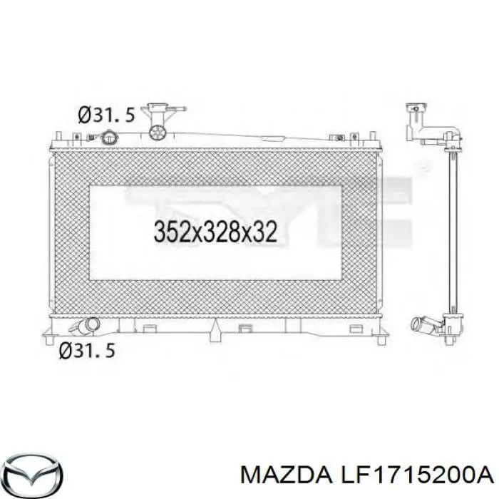 Radiador LF1715200A Mazda