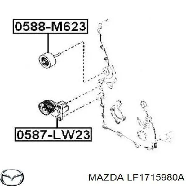LF17-15-980A Mazda tensor de correa, correa poli v