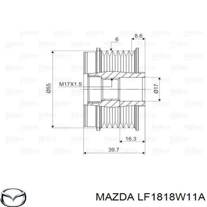 LF1818W11A Mazda polea del alternador