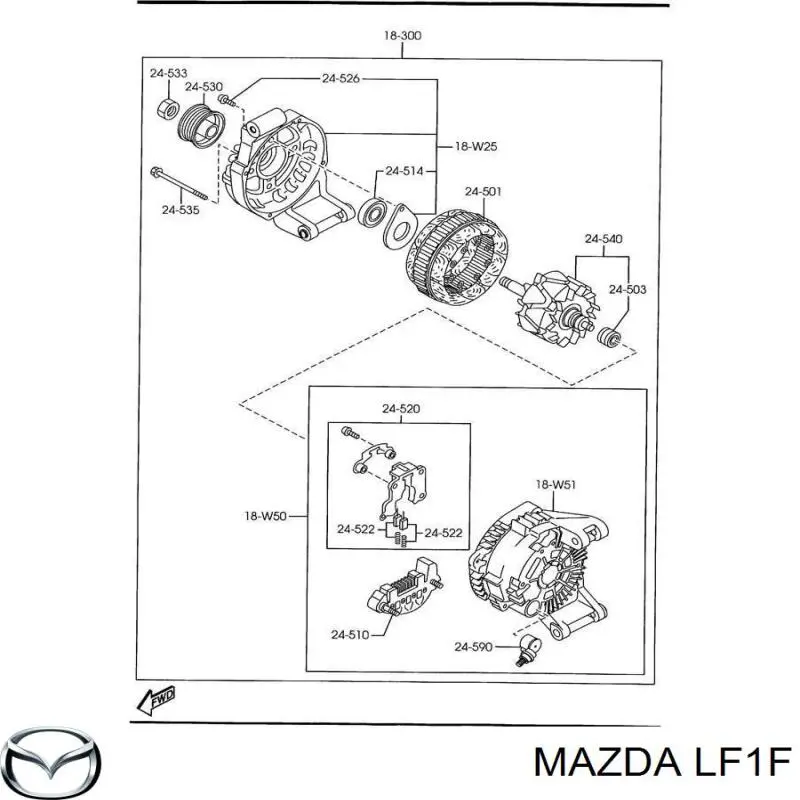 LF1F Mazda alternador