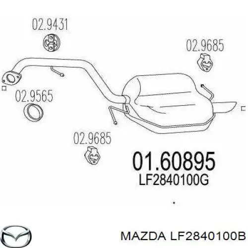 Silenciador trasero Mazda LF2840100B precio, desde 107,57 EUR