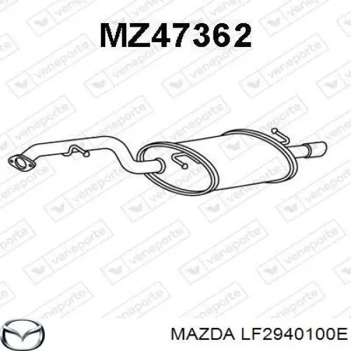 Silenciador trasero Mazda LF2940100E precio, desde 107,57 EUR
