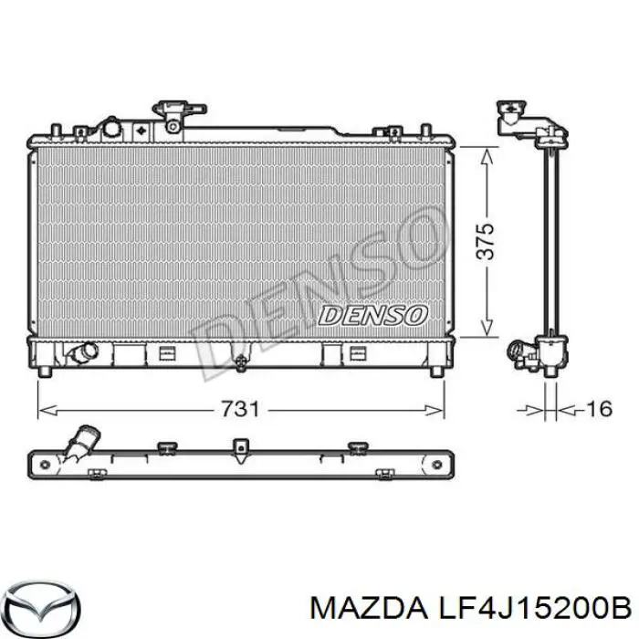 LF4J15200B Mazda radiador refrigeración del motor