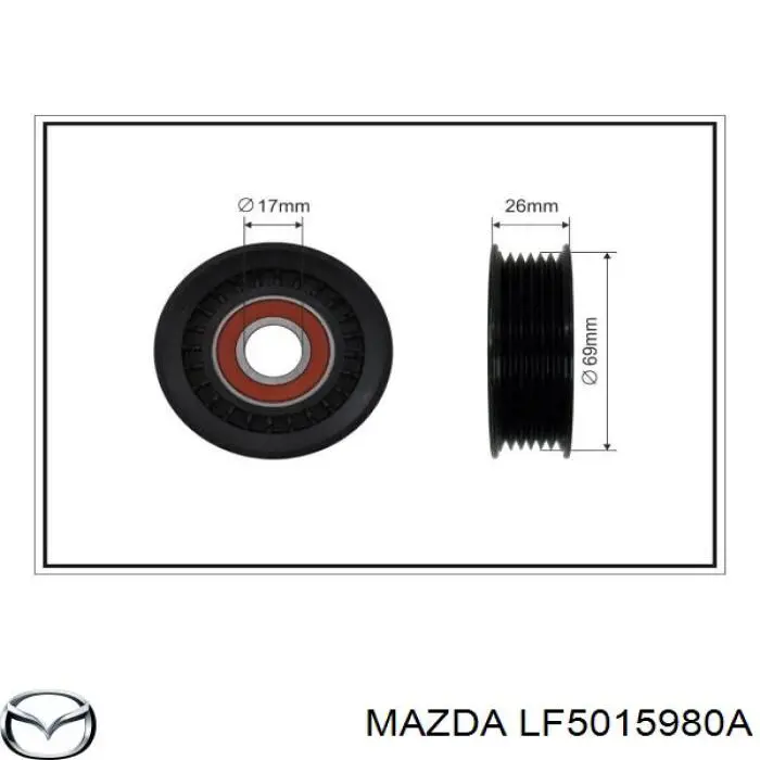 LF50-15-980A Mazda tensor de correa, correa poli v