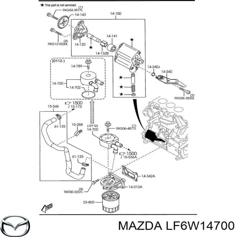Radiador de aceite debajo del filtro Mazda LF6W14700 precio, desde 45,59 EUR
