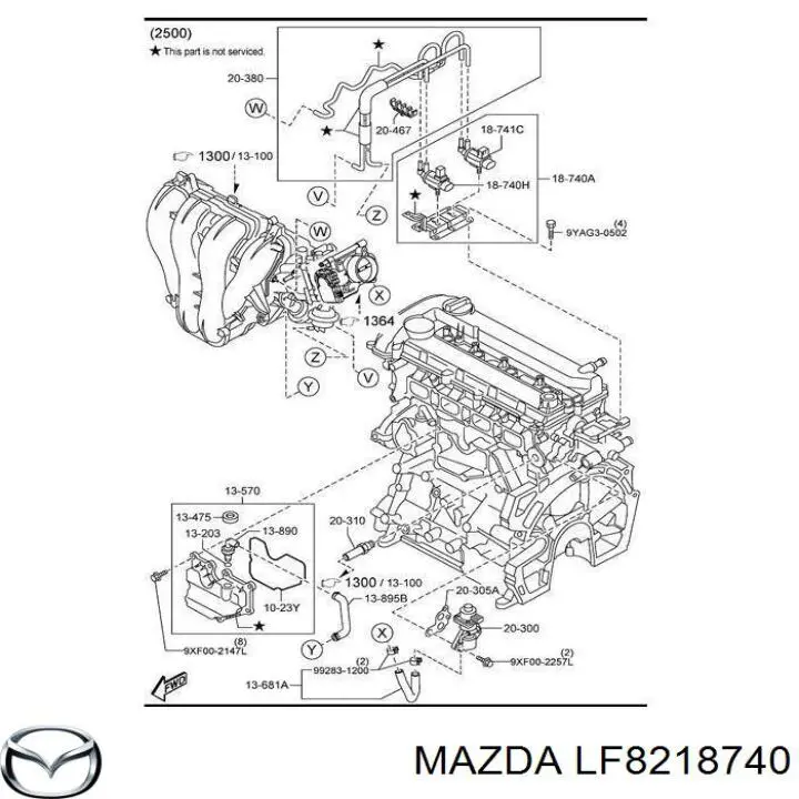 LF8218740 Mazda valvula de solenoide control de compuerta egr