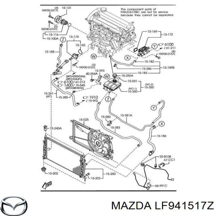LF941517Z Mazda tapa de termostato