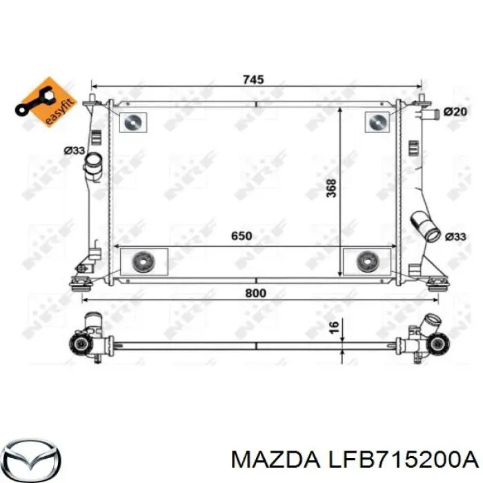 Comprar LFB715200A Mazda Radiador de auto