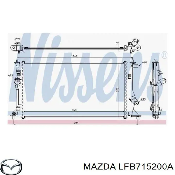 Radiador LFB715200A Mazda
