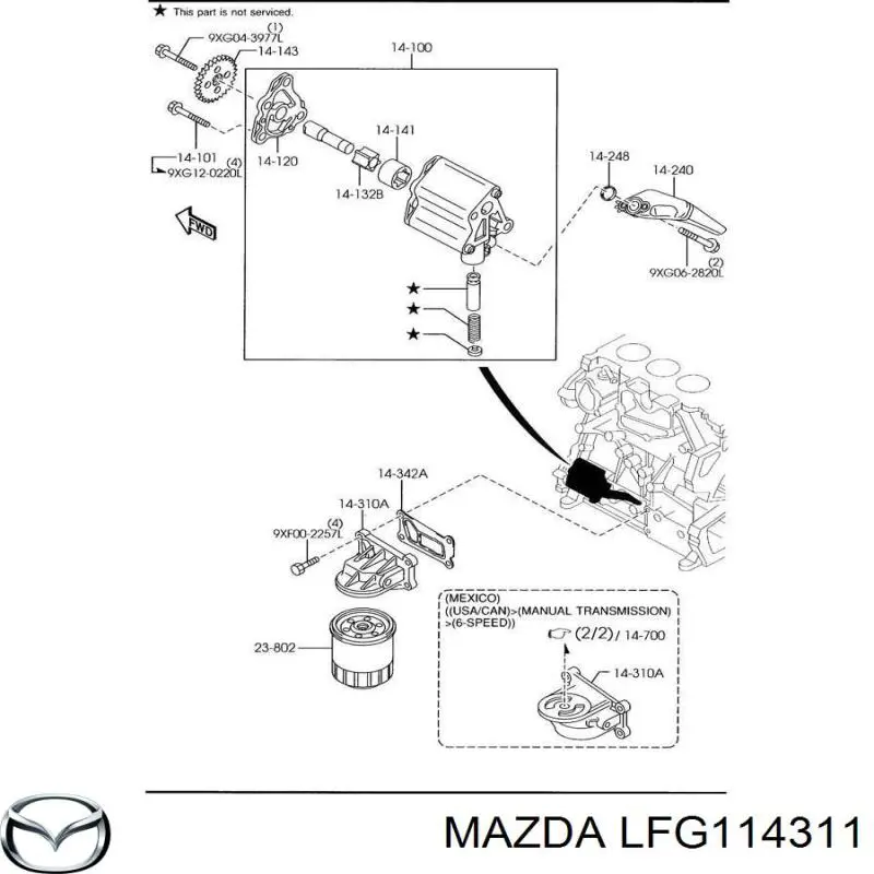 L30114311 Mazda soporte, filtro de aceite