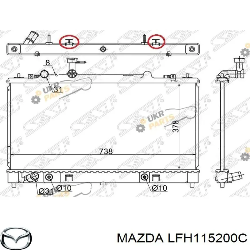 LFH115200C Mazda radiador