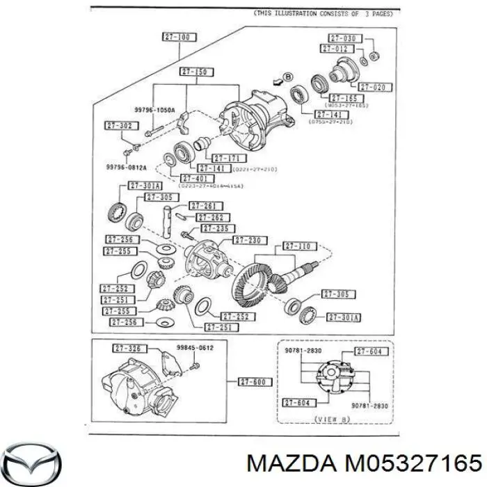 M05327165 Mazda anillo retén, diferencial, delantero