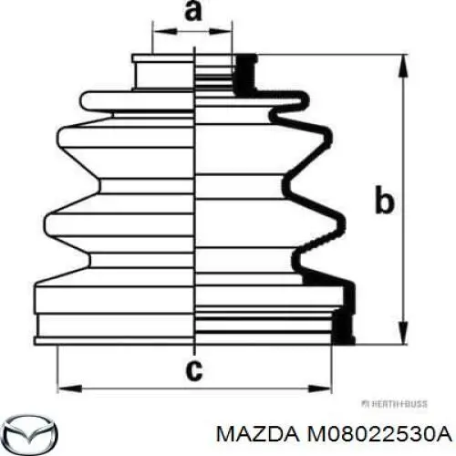 M08022530A Mazda fuelle, árbol de transmisión delantero exterior