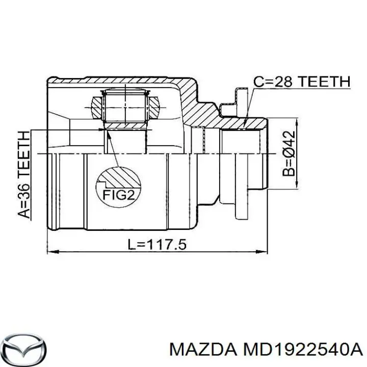 MD1922540A Mazda fuelle, árbol de transmisión delantero interior