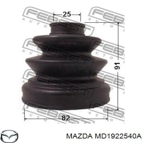 Fuelle de semieje delantero interior MD1922540A Mazda