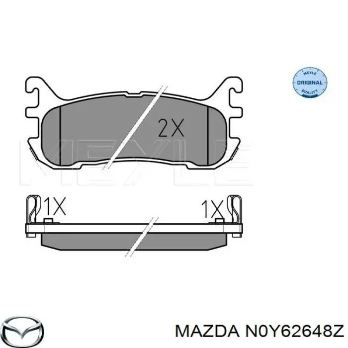 N0Y62648Z Mazda pastillas de freno traseras