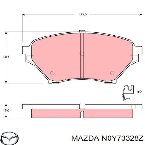 N0Y73328Z Mazda pastillas de freno delanteras