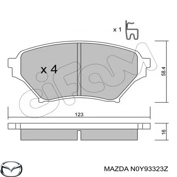 N0Y93323Z Mazda pastillas de freno delanteras