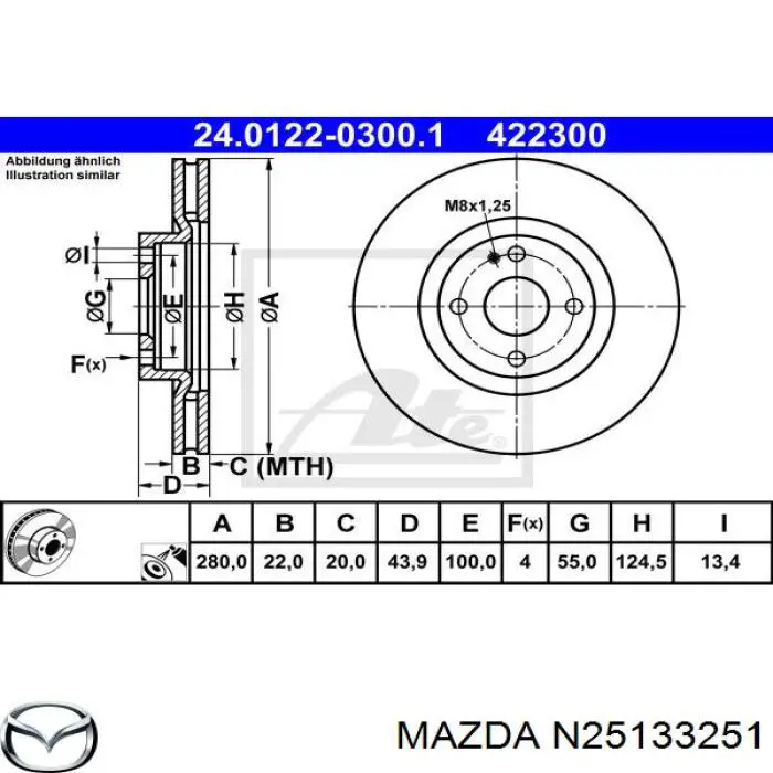Comprar N25133251 Mazda Freno de disco delantero