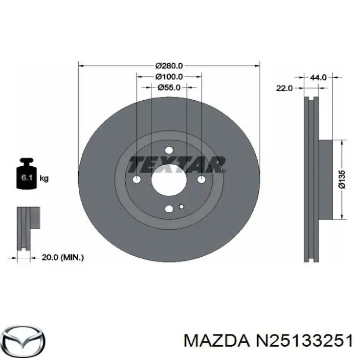 Freno de disco delantero para Mazda MX-5 (ND)