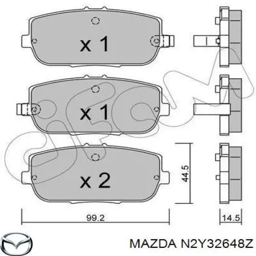 N2Y32648Z Mazda Pastillas freno traseras
