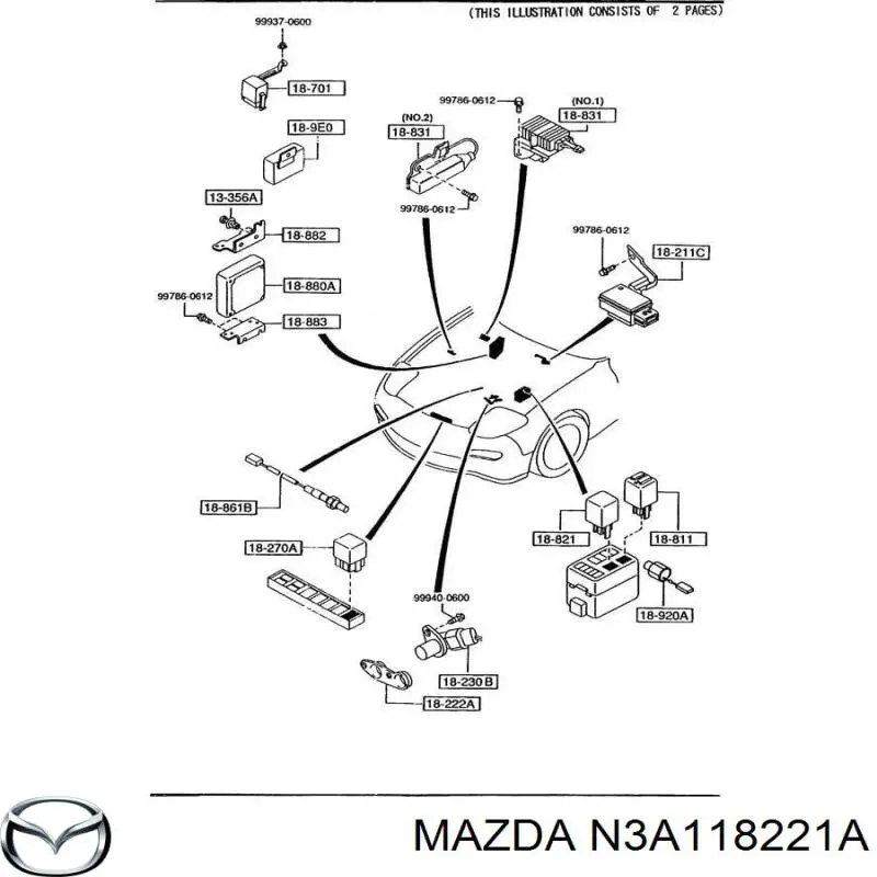 Comprar N3A118221A Mazda Sensor de posición del árbol de levas