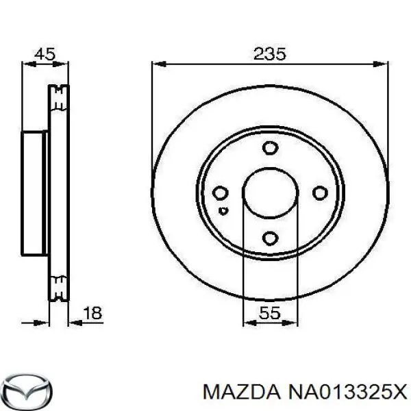 NA013325X Mazda disco de freno delantero