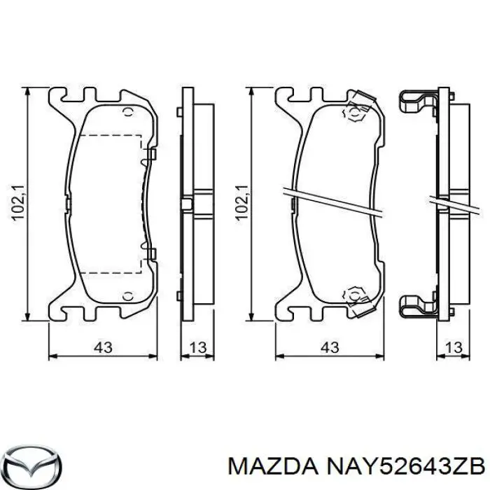 NAY52643ZB Mazda pastillas de freno traseras