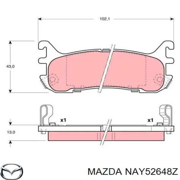 Pastillas traseras Mazda NAY52648Z